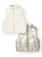 Kids' Casual Jacket Sleeveless Short Double Sided Silver