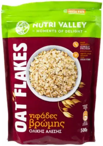 Nutri Valley Healthy Foods Νιφάδες Βρώμης Ολικής Άλεσης 500gr