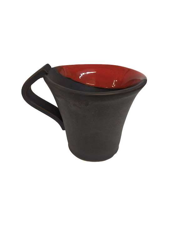 Mug Ceramic Bell Black matte with Red 300ml