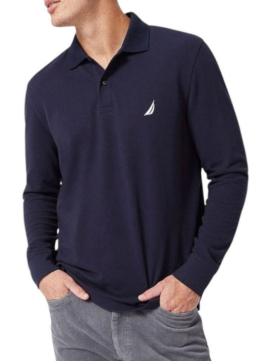 Nautica Polo Long Sleeve Blouse Dark Blue