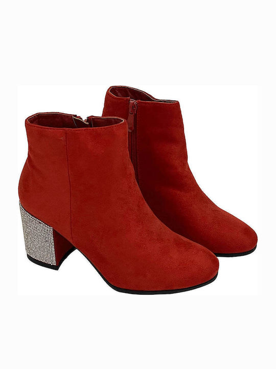 Wildleder Stiefeletten Damen Rot