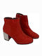 Wildleder Stiefeletten Damen Rot