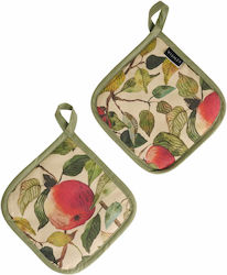 Kentia Cameo Set 2 Pieces Πιάστρα Κουζίνας Υφασμάτινη Πράσινη 2τμχ