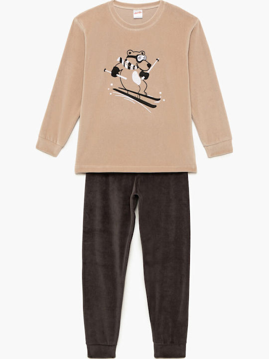 Minerva Детска пижама Зимна BEIGE Bearski
