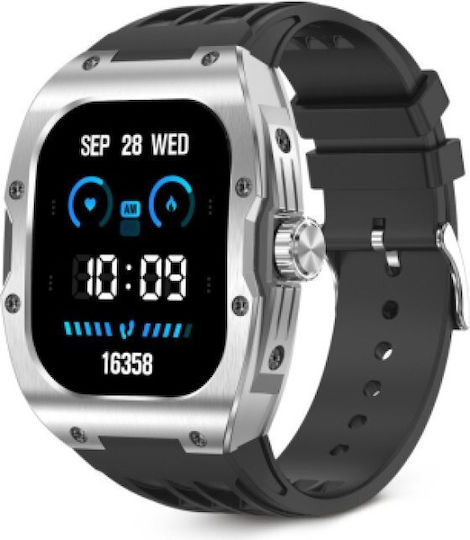 Ksix Hero 54mm Smartwatch with Heart Rate Monitor (Black)