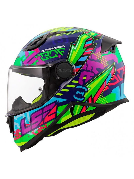 LS2 FF812 Kid Kid Svent Gloss Blue/Green Παιδικ...