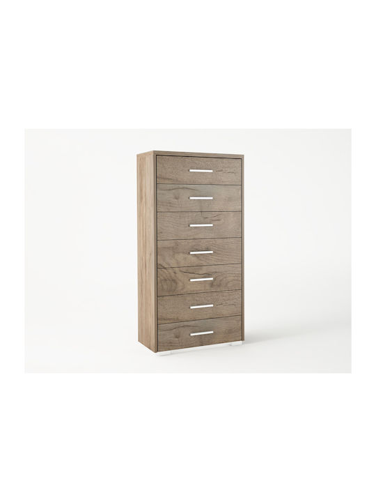 Wooden Chest of Drawers with 7 Drawers Walnut 6...