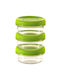 Food Containers 3 Pieces Sauce Cups Round 3x0.08L Smart Eco To Go Ø7x10cm Light Green