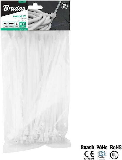 Bradas Δεστρακια Λευκα 100χ2.5mm Ts11-25100n