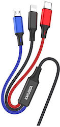 Kakusiga USB към Lightning / Type-C / micro USB Кабел 1.2м