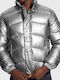 Мъжки Яке Puffer Водоустойчиво и Ветроустойчиво Сребърно