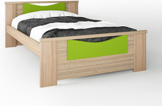 Pat pentru Copii Clasic Semi Dublu Verde pentru Saltea 110x190cm