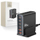 Tech-Protect Βάση Φόρτισης GaN με 2 Θύρες USB-A και 4 Θύρες USB-C 80W Power Delivery / Quick Charge 3.0 σε Μαύρο χρώμα