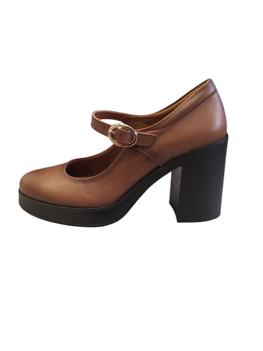 Ragazza Leather Tabac Brown Heels