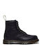 1460 Faux Fur Lined Grizzly Leather Women's Combat Boots with Fur Black