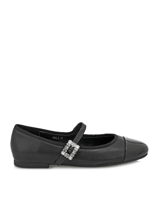 Leather Ballerinas Black