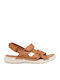 Women's Flat Sandals Flatforms in Tabac Brown Color