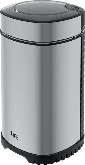 Life Arabica Електрически Кафемелачка 150W с капацитет за кафе на зърна 60гр Сребрист