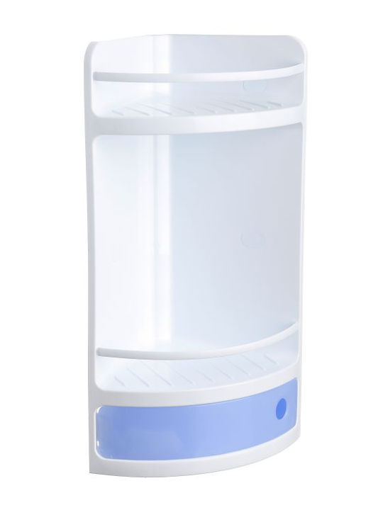 Corner Bathroom Shelf Drawer In Blue Crystal Color