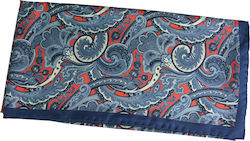 Silk Square Men's Neck Scarf Blue Red 70 cm Silk Square Men's Neck Scarf Blue Red 70 cm
