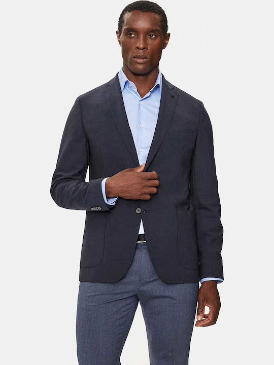Men's Winter Suit Jacket Slim Fit Navy Blue
