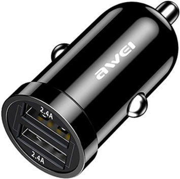 Awei Φορτιστής Αυτοκινήτου με Θύρες: 2xUSB