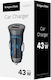 Kruger & Matz Car Charger 43W 22A with Ports 1xUSB-A 1xType-C