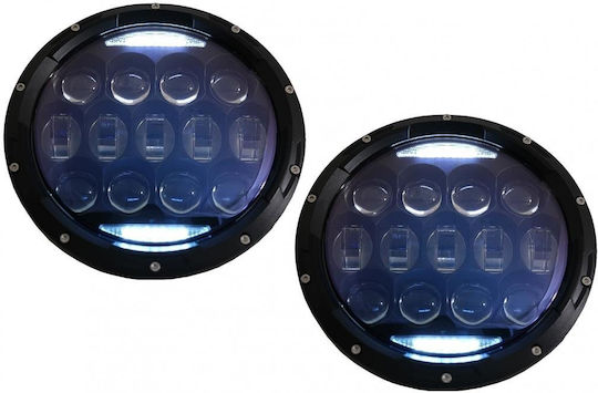 Front Headlights Drl 7 Inch Cree Led Headlights Amber Halo Drl Suitable Jeep Wrangler Tj & Jk 1997-2018