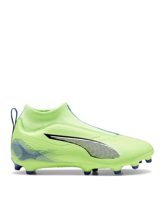 Jr Ultra 5 Match+ Ll Fg Ag Kids Molded Soccer Shoes with Sock without Laces Green