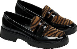 J&C Λουστρίνι Γυναικεία Loafers Μαύρο-ζεβρα J&C Λουστρίνι Γυναικεία Loafers Μαύρο-ζεβρα