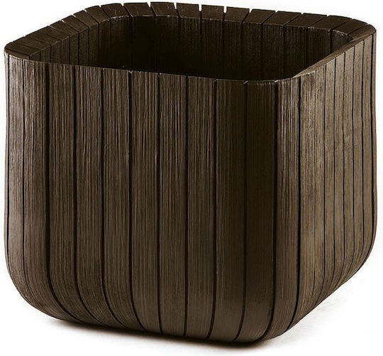 Flower Pot Cube Planter M Brown