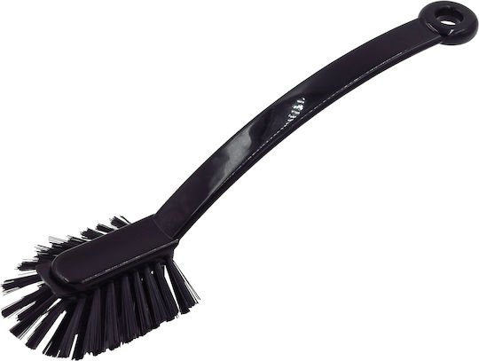 Sauber Plastic Cleaning Brush with Handle Black