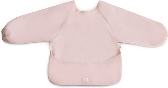 Mushie Waterproof Coverall Plastic with Hoop & Loop Fastener, Pocket & Sleeves Blush