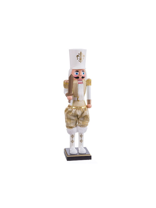 Hanging Nutcracker Ornament White 11x38cm