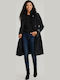 Women's Black Coat with Belt