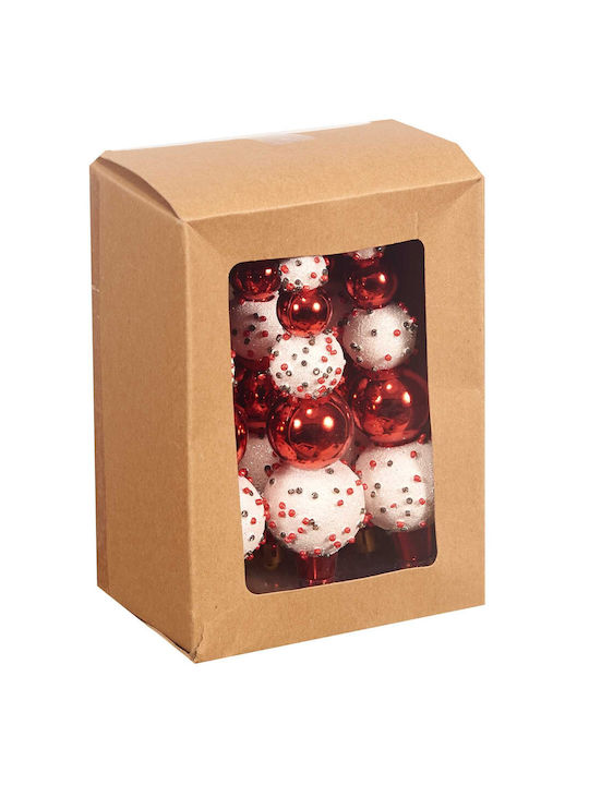 Hanging Ball Ornament Ornament Red Set 6pcs