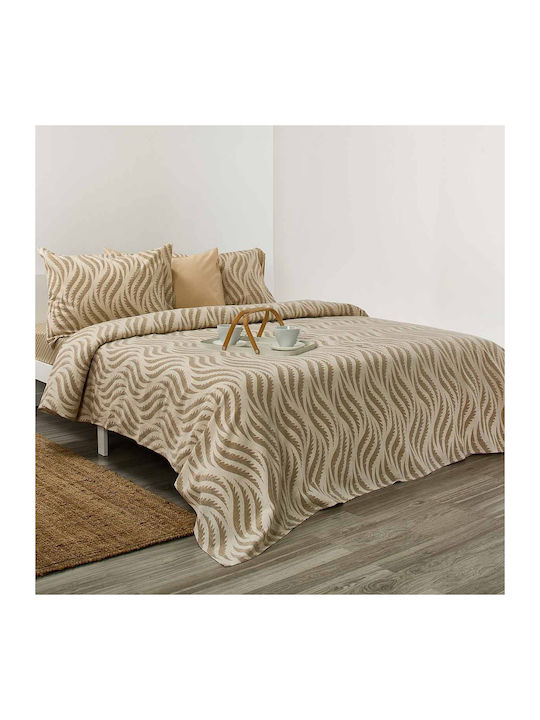 Whitegg Sheet Sets Queen with Elastic 170x200+28cm. Φαν66 Beige 4pcs