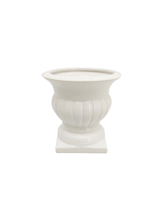 Fankon Flowers Διακοσμητικό Βάζο Damon Λευκό Φ20xΥ20cm
