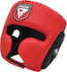 RDX Adult Full Face Boxing Headgear Leather Red