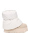 Classic Mini Dipper Puffer Suede Women's Ankle Boots with Fur White