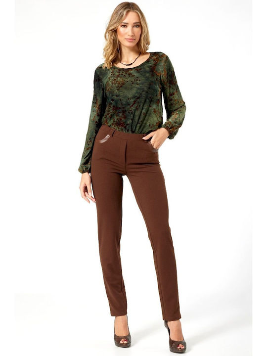 Damen Stoff Hose Brown