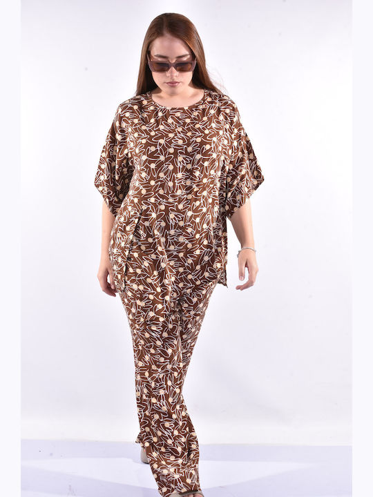 Damen Brown Set mit Hose
