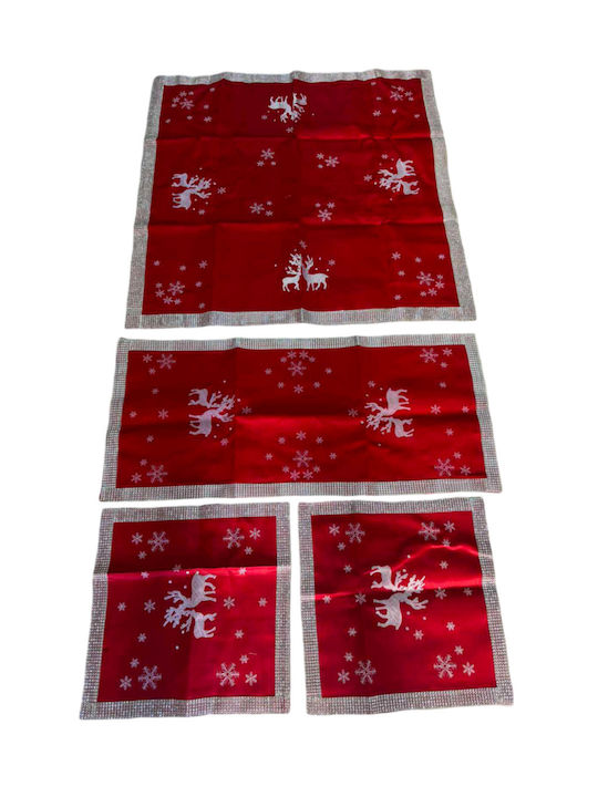 Set Christmas Tablecloths Square 4pcs