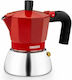 Monix Stovetop Espresso Pot Inox Roșu