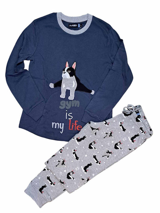 MEI Winter Damen Pyjama-Set Raf/grey