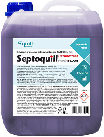 Septoquill Profesional Lichid de Curățare pentru Podele cu Acțiune de Dezinfectare 1x5l