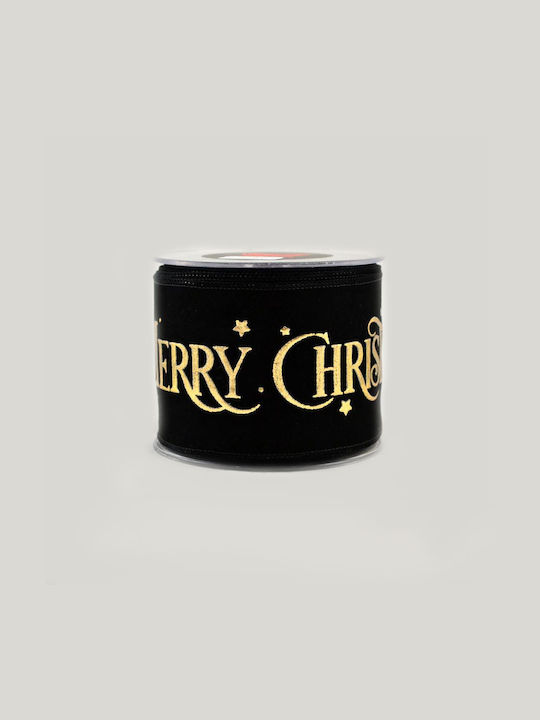 Velvet Christmas Ribbon Luxury Merry Christmas Black-Gold 8cm X 9m T7018326 8-black Gold