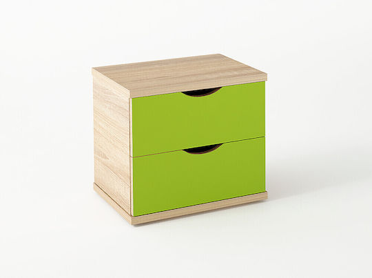 Wooden Kids Bedside Table Green 50x40x45cm