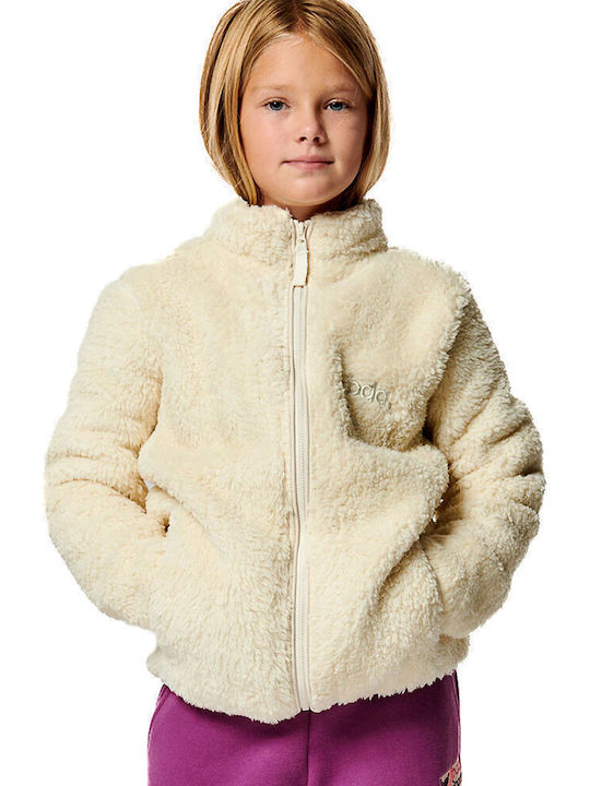 Body Action Athleisure Kids Cardigan Fleece White