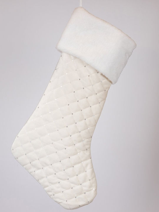 Christmas Decorative Fabric White Socks L49xW27xH16cm